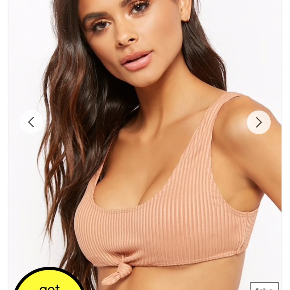 NWT size large front knot bikini top